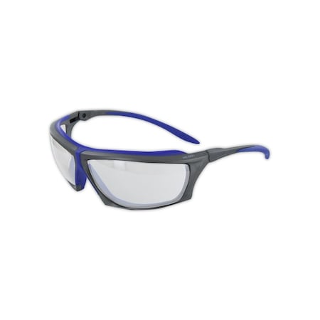 Magid Zircon, Safety Glasses, Indoor/Outdoor Lens, Grey/Blue Frame, 1 PR Y770RBAFIO